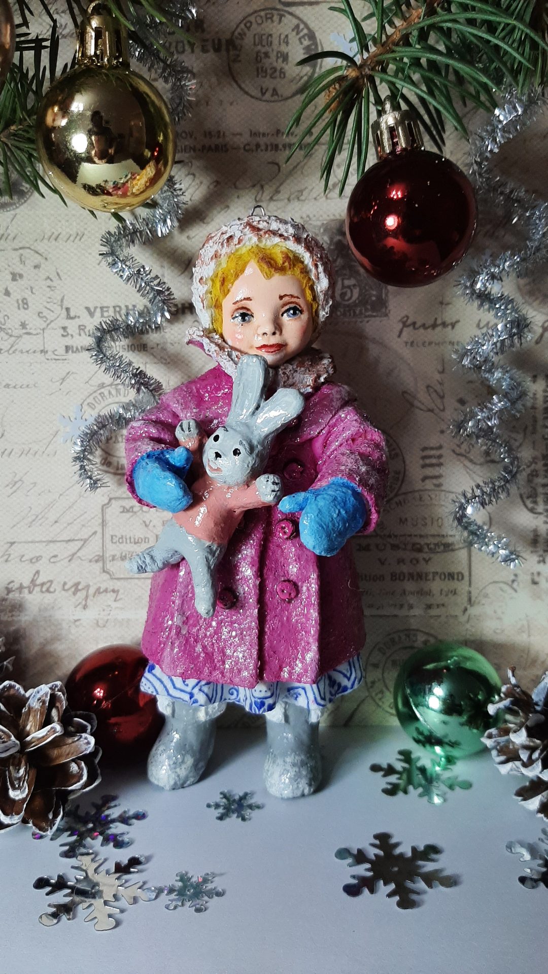 Ватная ёлочная игрушка