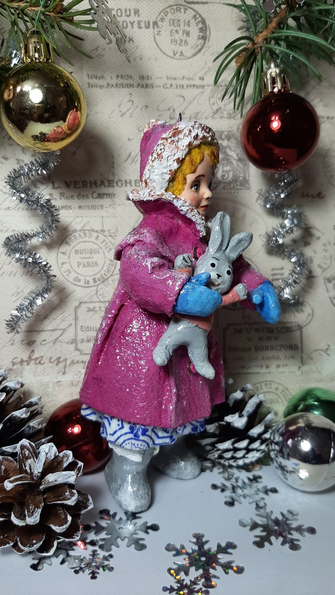 Ватная ёлочная игрушка