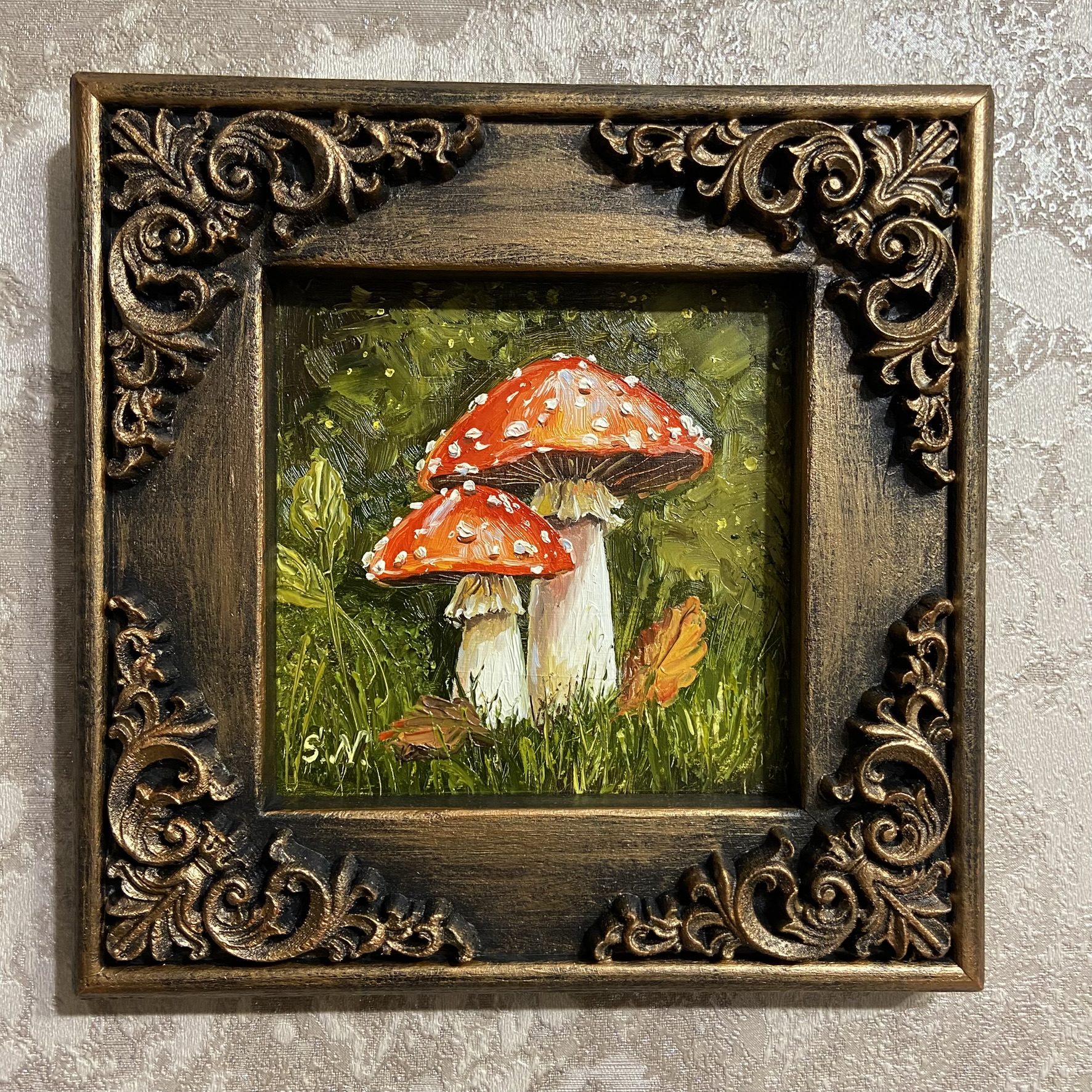 Картина маслом Мухоморчики